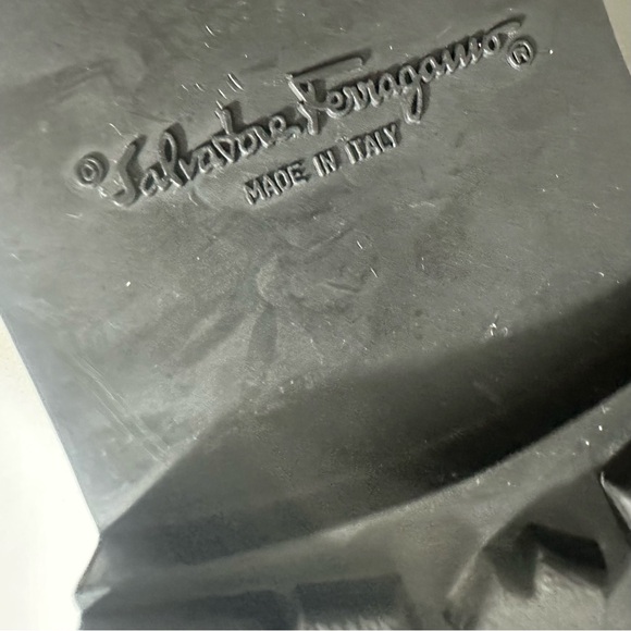 Salvatore Ferragamo Mens Derby Shoes 10,5 D Oxford Black Leather - Picture 10 of 16